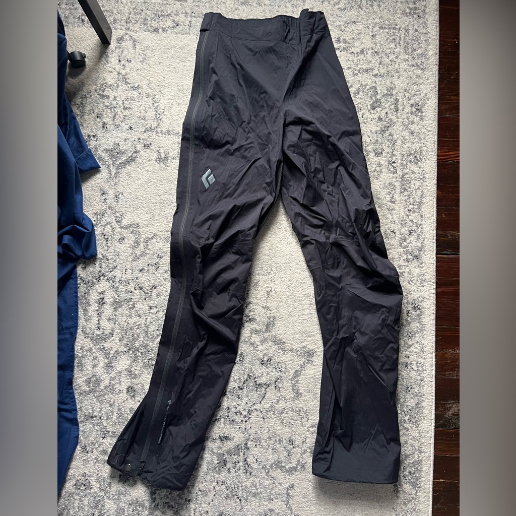 Black Diamond Full Zip Rain Pants Men’s Size Small Long